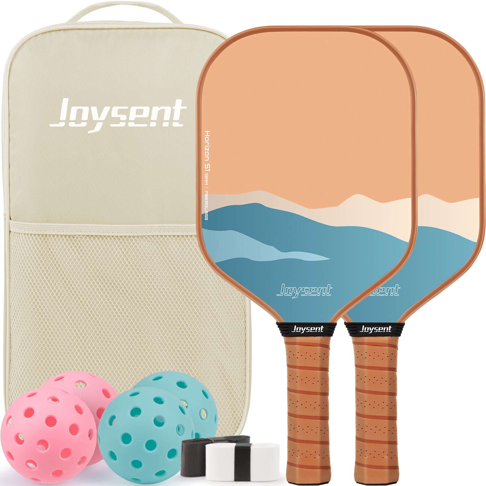 Horizon S1 Fiberglass 13mm Pickleball Paddle Set Brown