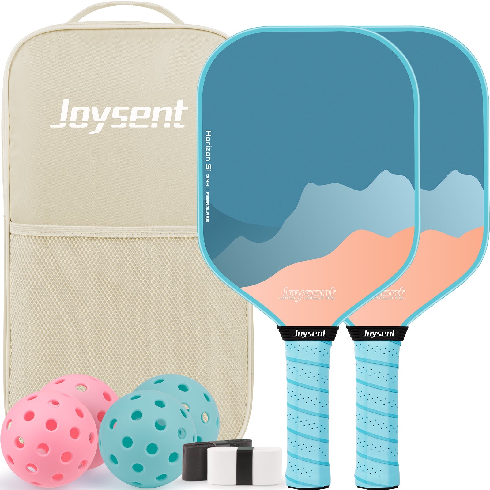 Horizon S1 Fiberglass 13mm Pickleball Paddle Set Blue