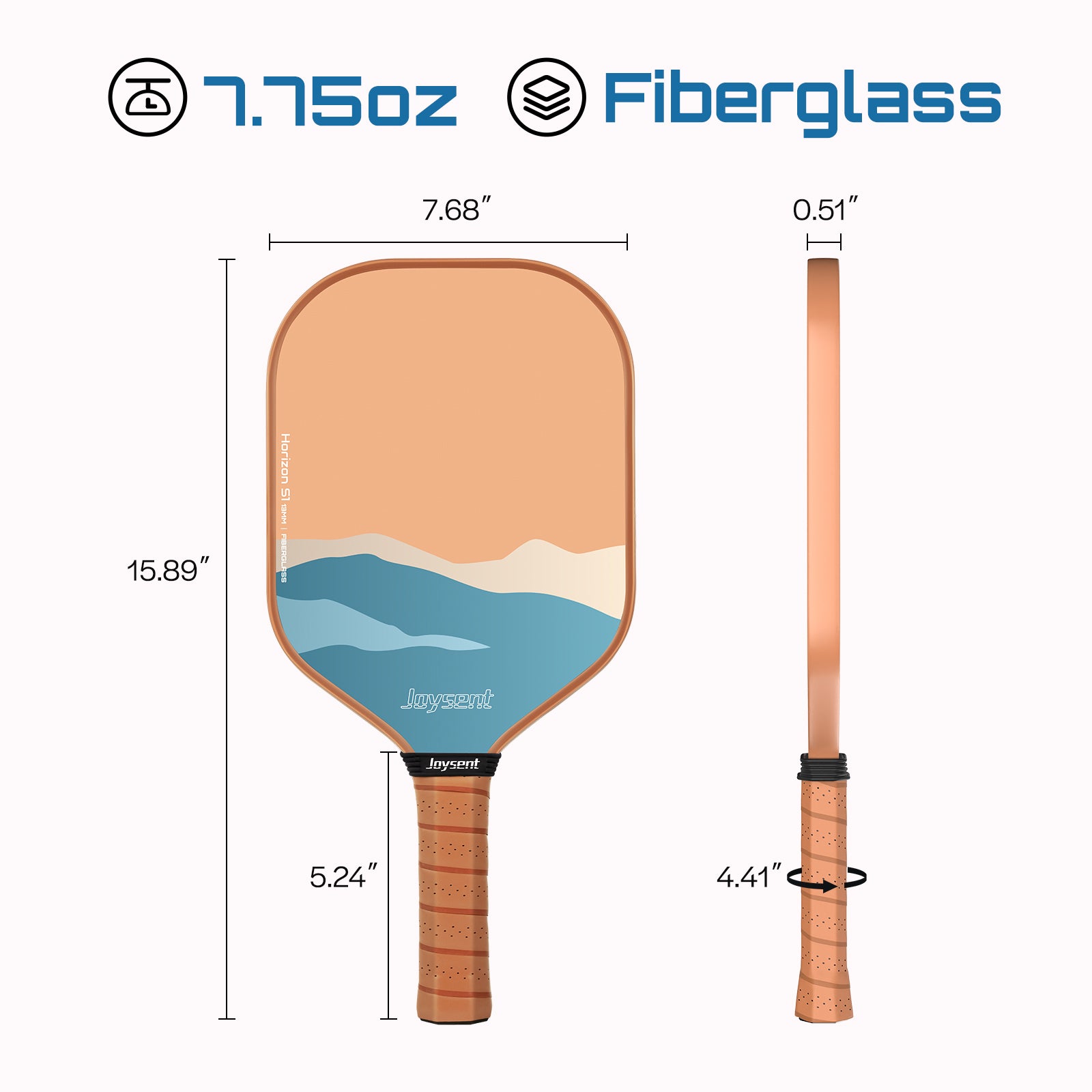 Horizon S1 Fiberglass 13mm Pickleball Paddle Set Brown