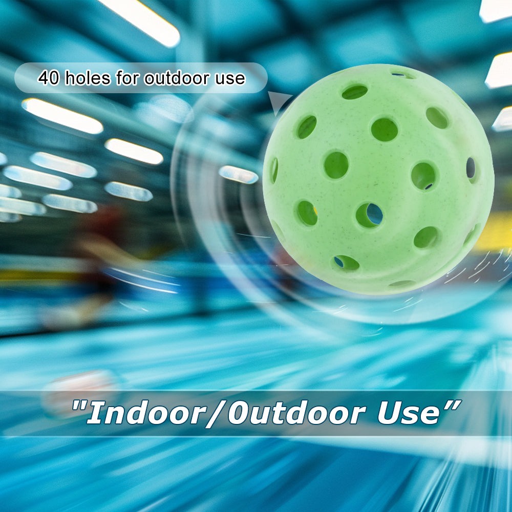 Outdoor Biodegradable Pickleball Balls 40 Holes 74mm Training Paddle Ball Competition Practice