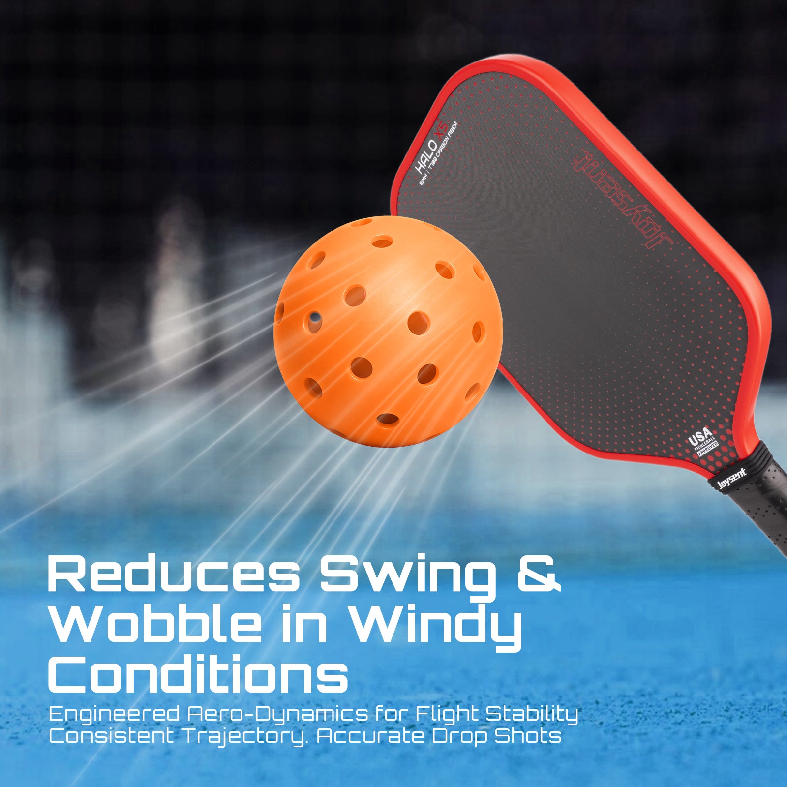 40-Hole Rotational Molded Competition-Grade Pickleball Orange