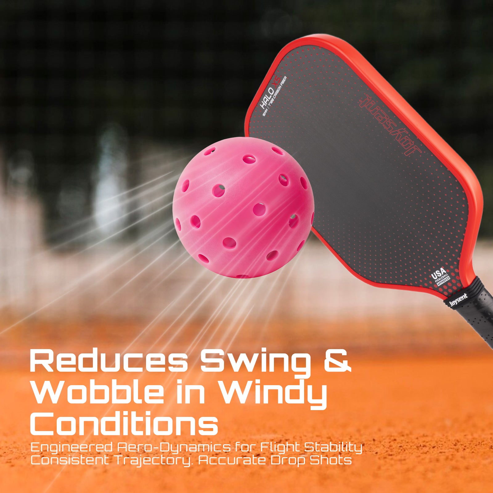 40-Hole Rotational Molded Competition-Grade Pickleball Pink