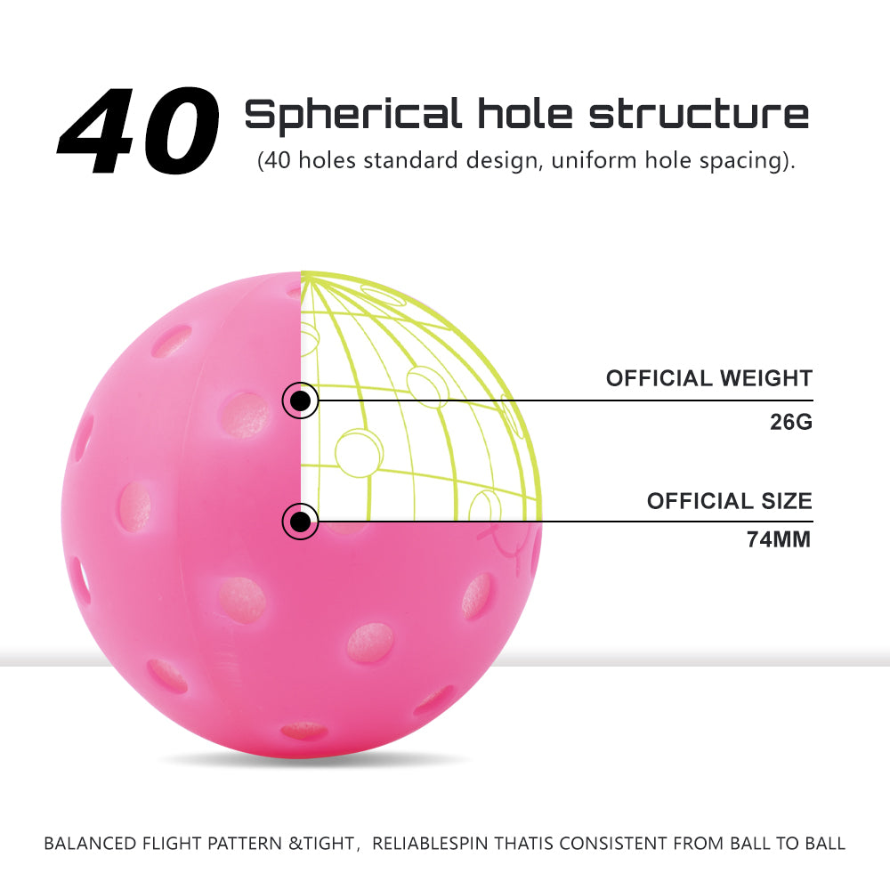 Durable Indoor Sponge Pickleball Balls 40 Holes 74mm Training Paddle Ball TPE Plastic Competition Practice