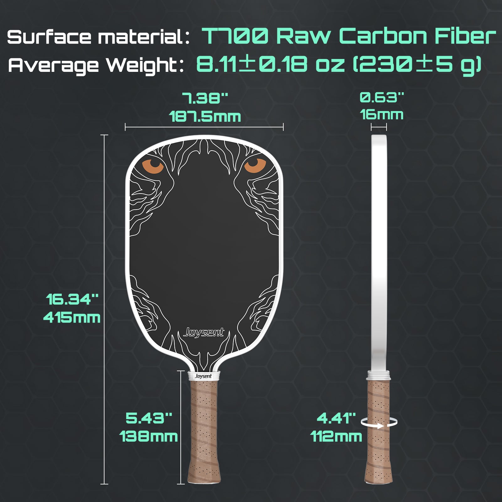 Phantom Eye T700 Carbon Fiber Pickleball Paddle 16mm