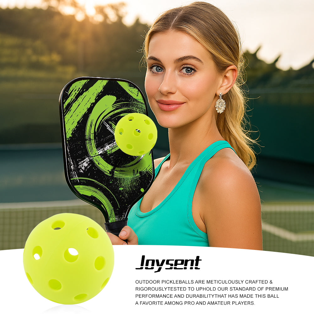 Durable Indoor Pickleball Balls 26 Holes 74mm Training Paddle Ball Plastic Pickleball for Competition & Practice TPE
