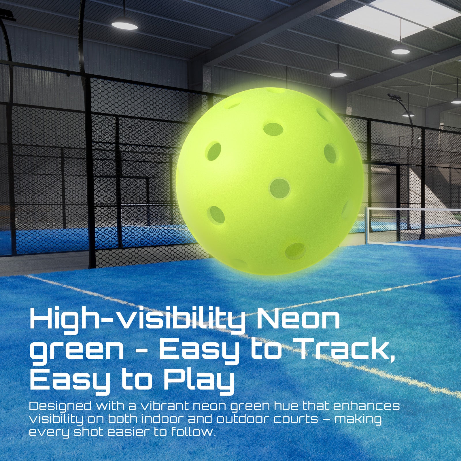 40-Hole Rotational Molded Competition-Grade Pickleball Neon Green