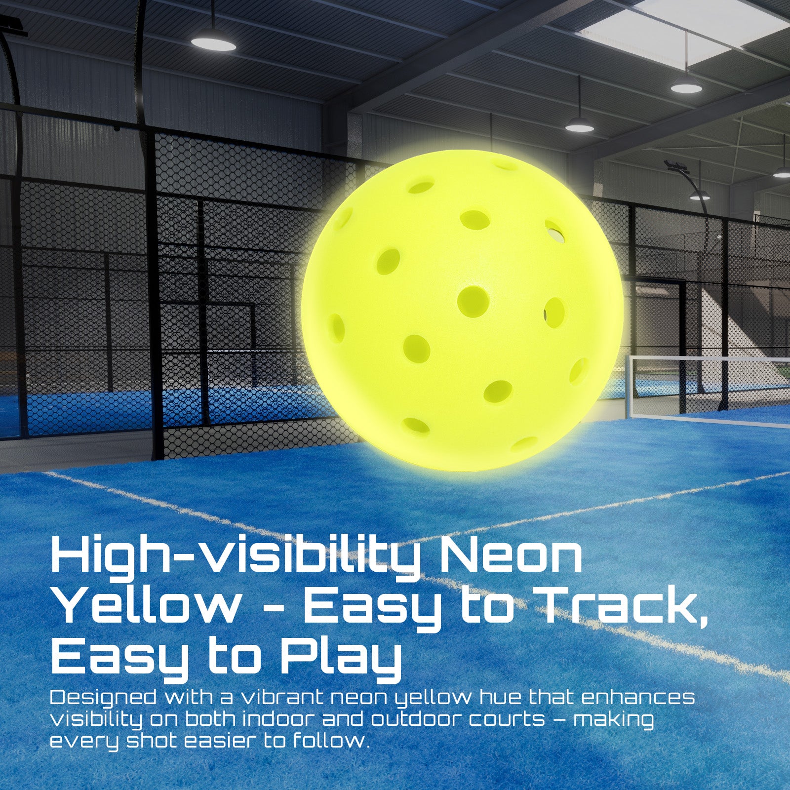 40-Hole Rotational Molded Competition-Grade Pickleball Neon Yellow