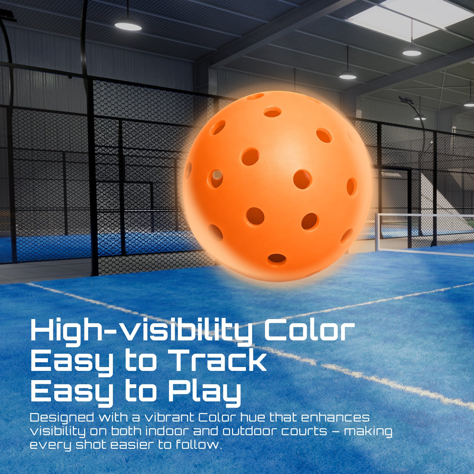 40-Hole Rotational Molded Competition-Grade Pickleball Orange