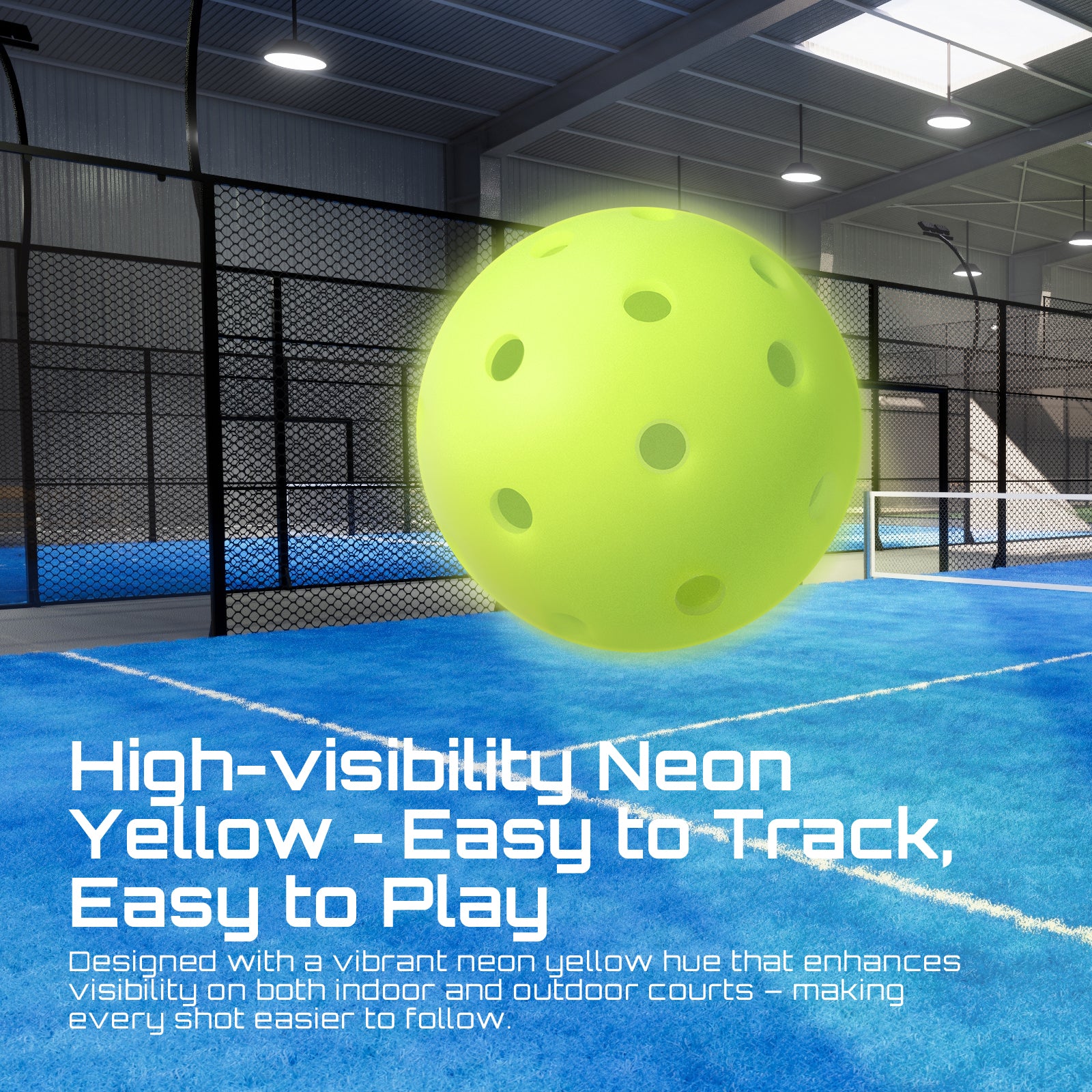 40-Hole Rotational Molded Competition-Grade Pickleball