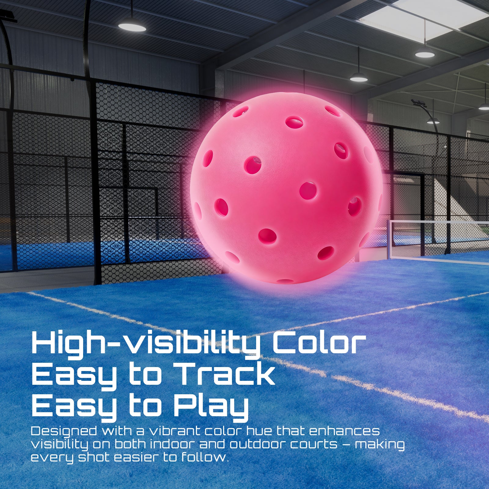 40-Hole Rotational Molded Competition-Grade Pickleball Pink