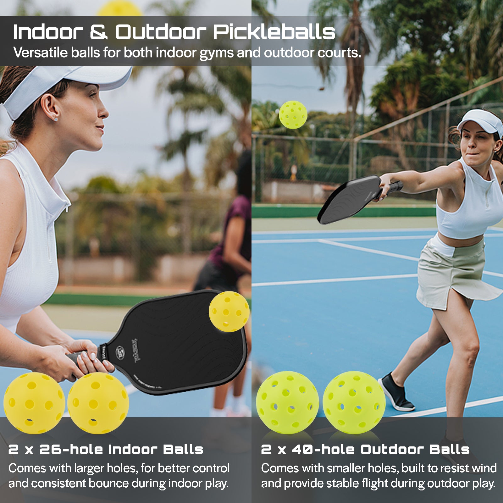 Arcus S1 T300 Carbon Fiber Pickleball Paddle Set 14mm Black