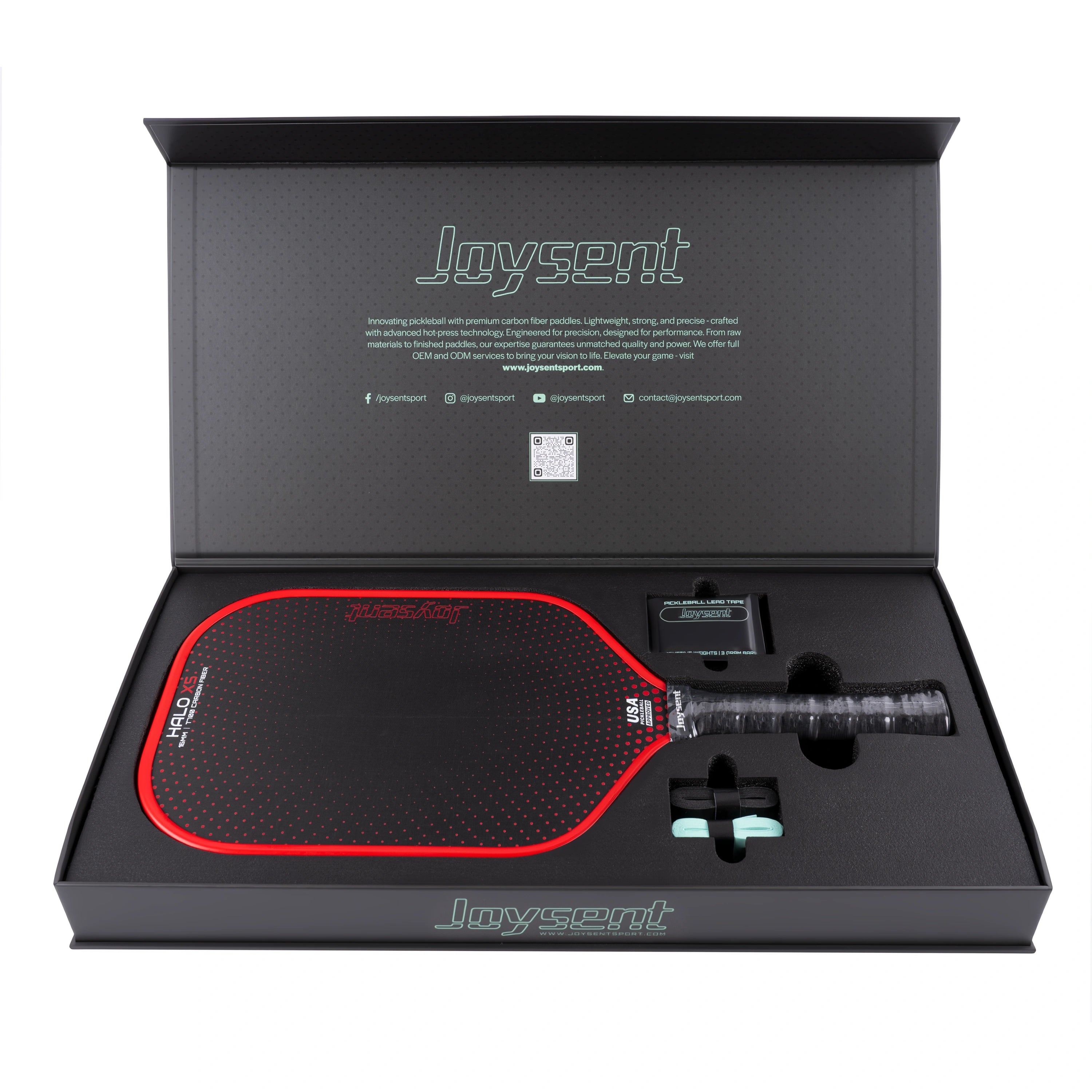 Premium Magnetic Gift Box Packaging for Joysent Halo X5 with Lead Tape and Overgrips Included