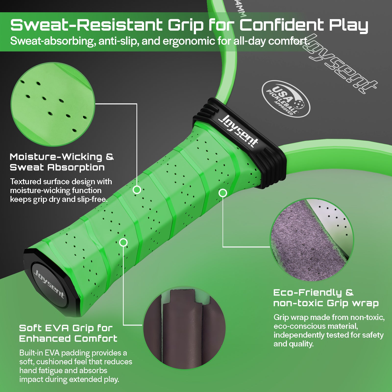 Arcus S1 T300 Carbon Fiber Pickleball Paddle Set 14mm Green