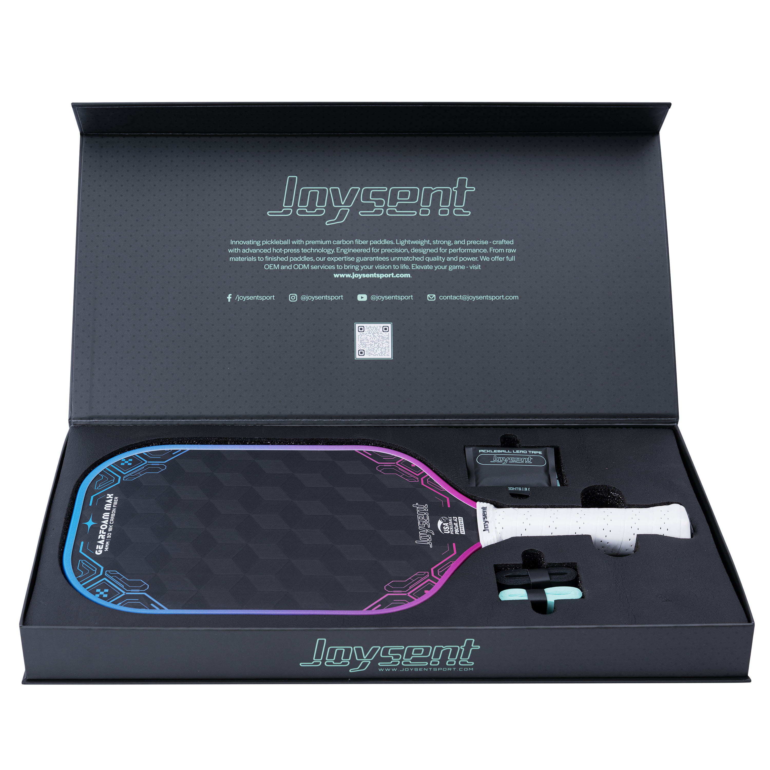 Premium GearFoam Max Pickleball Paddle Gift Box Set with Lead Tapes and Overgrips