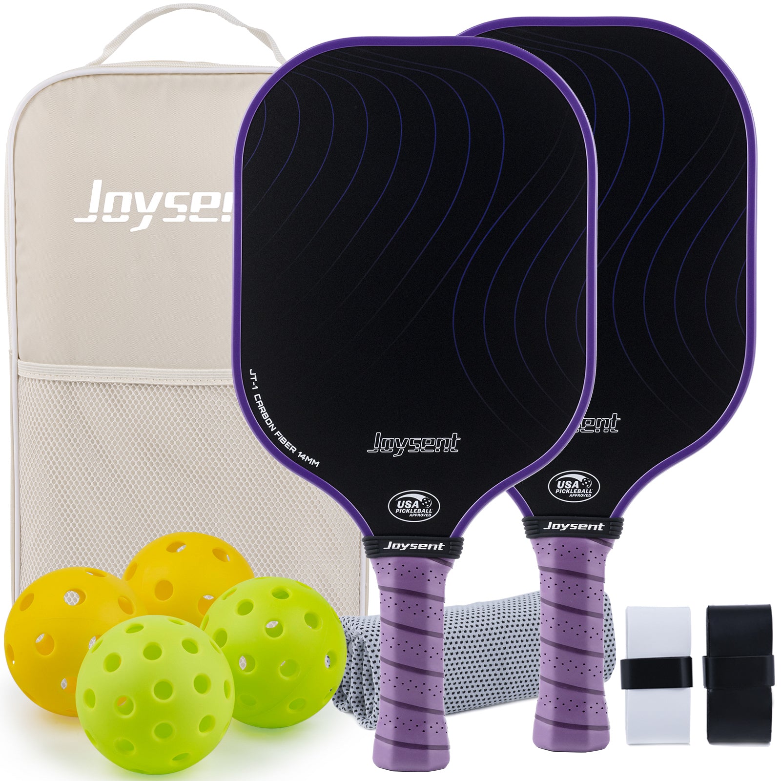 Arcus S1 T300 Carbon Fiber Pickleball Paddle Set 14mm Purple