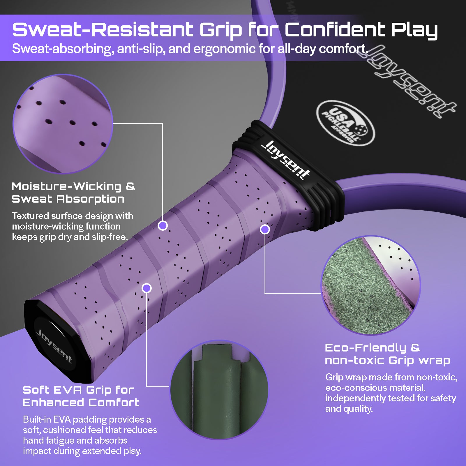 Arcus S1 T300 Carbon Fiber Pickleball Paddle Set 14mm Purple