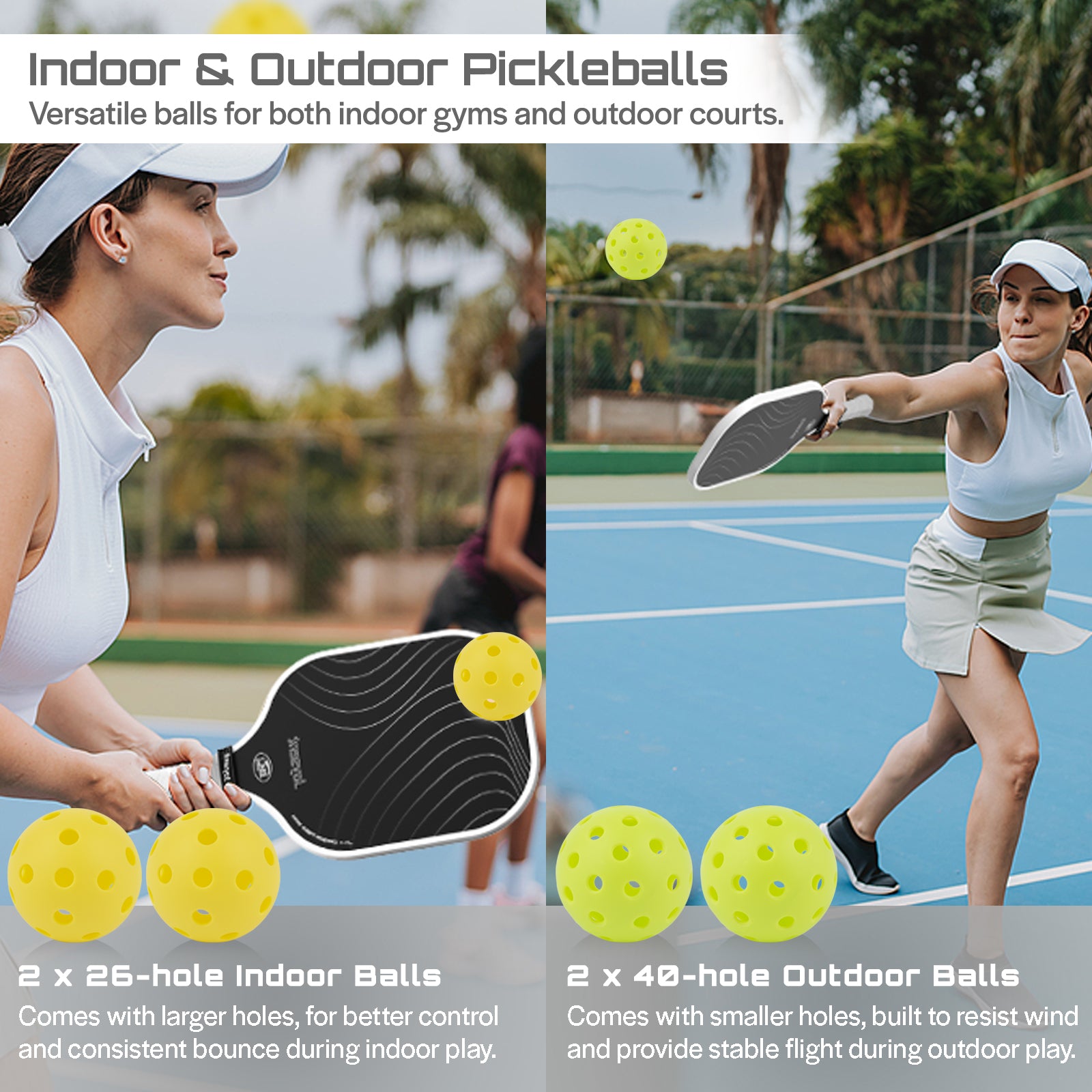 Arcus S1 T300 Carbon Fiber Pickleball Paddle Set 14mm White